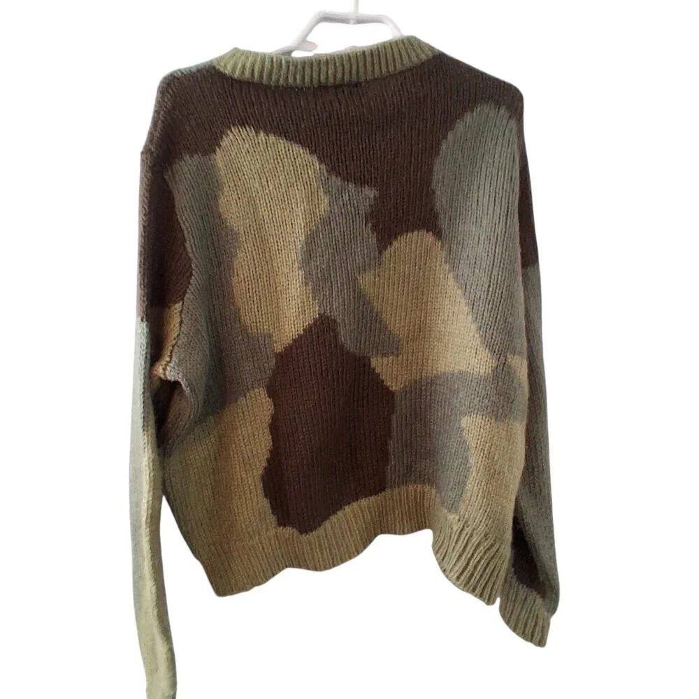 Wooden Ships Paola Buendia sweater womens X/S camo oversized acrylic wool mohair